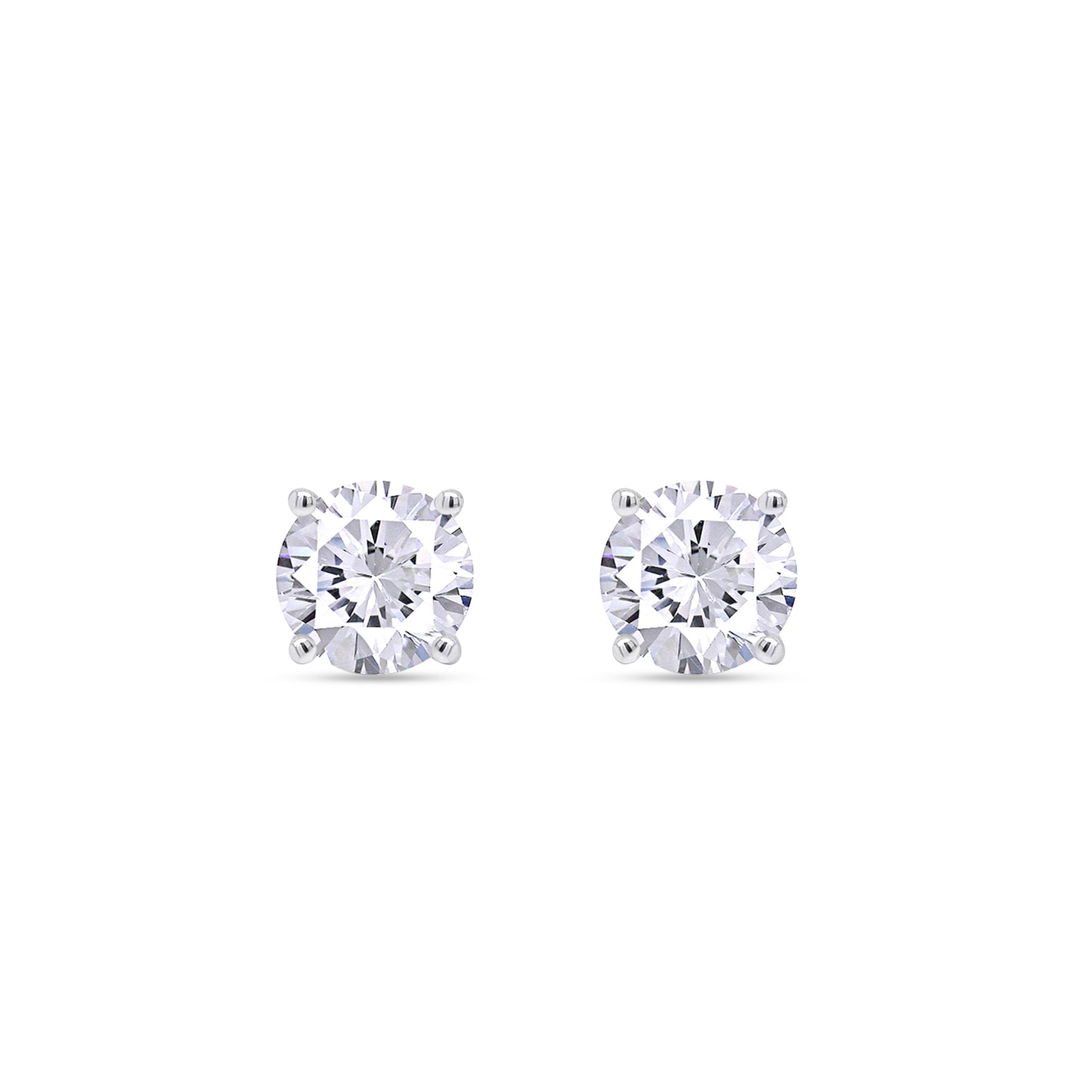 Round Cut Diamond Solitaire Stud Earrings for Women