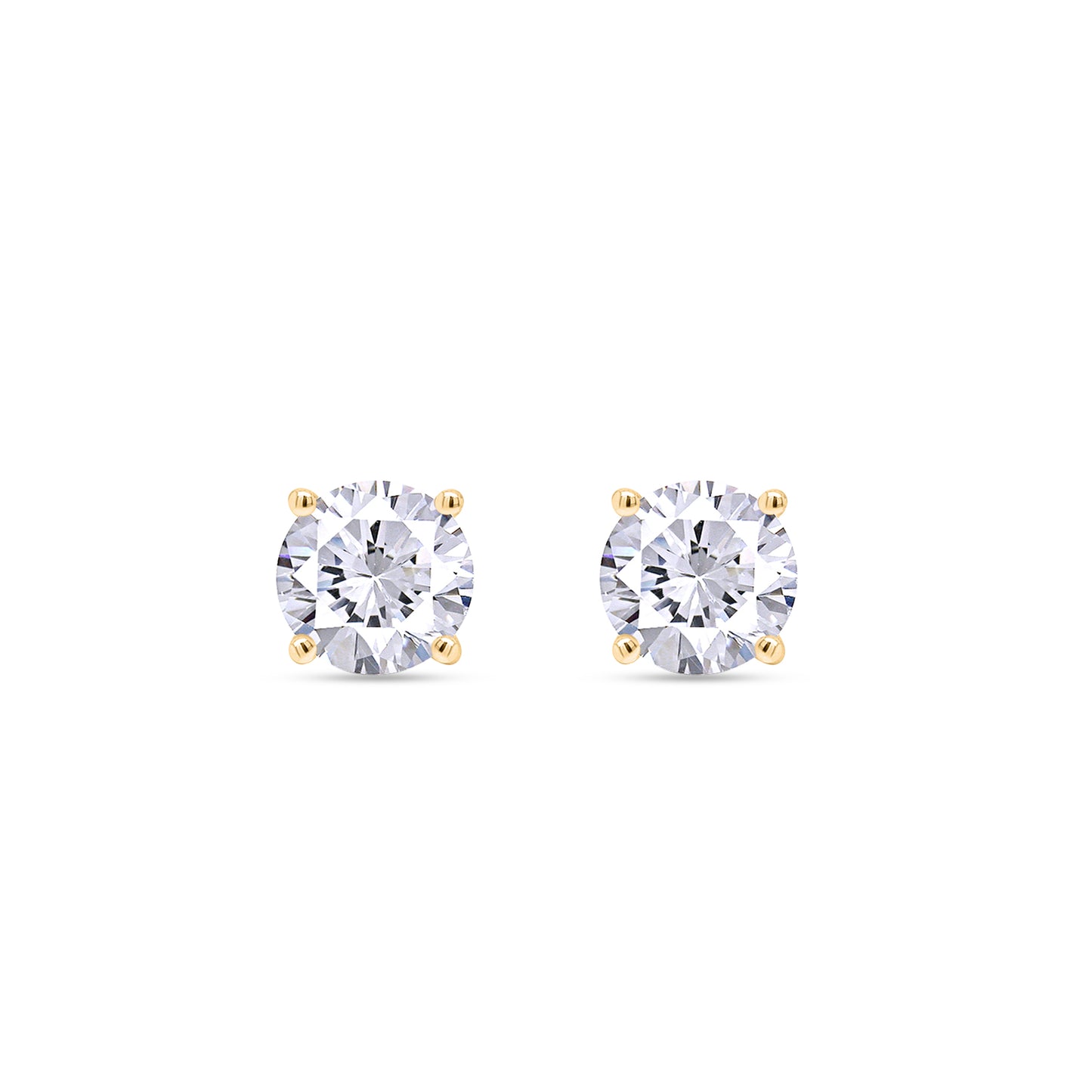 Round Cut Diamond Solitaire Stud Earrings for Women