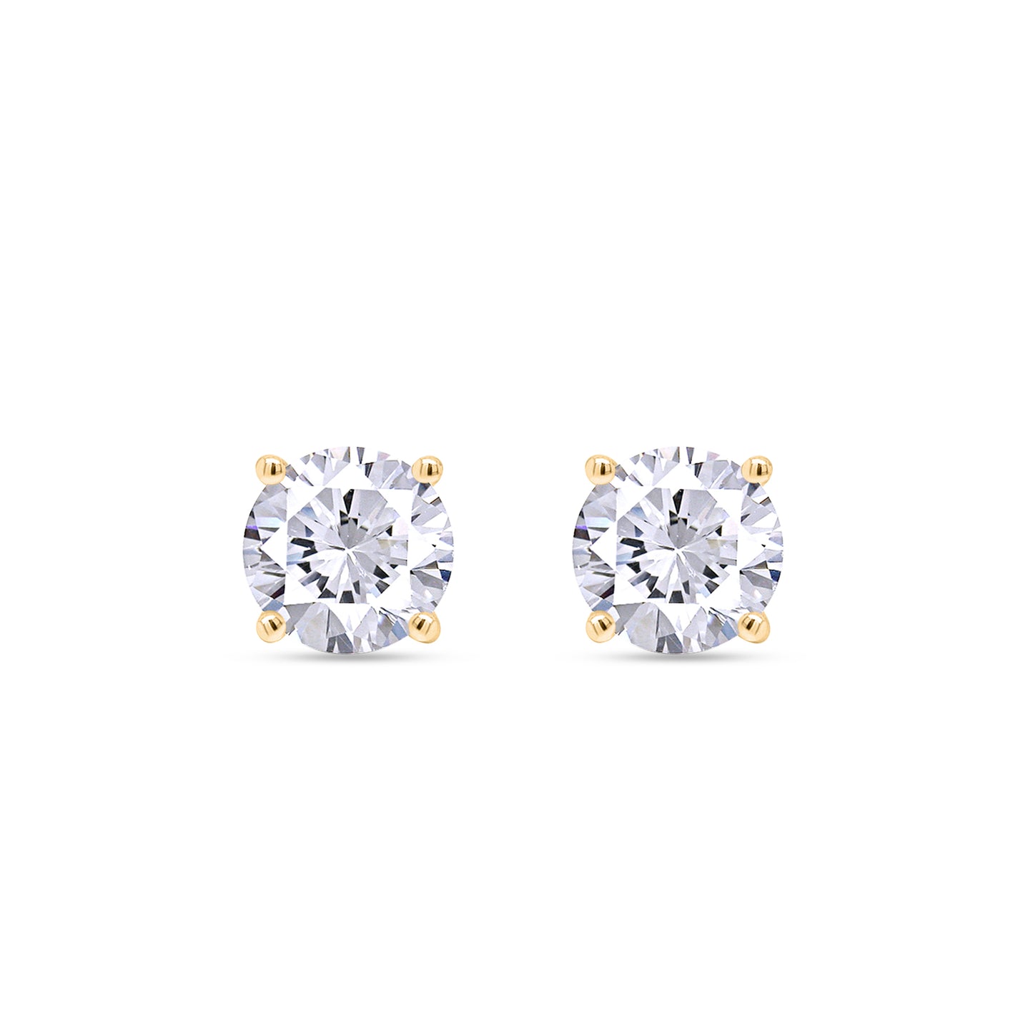Round Cut Diamond Solitaire Stud Earrings for Women