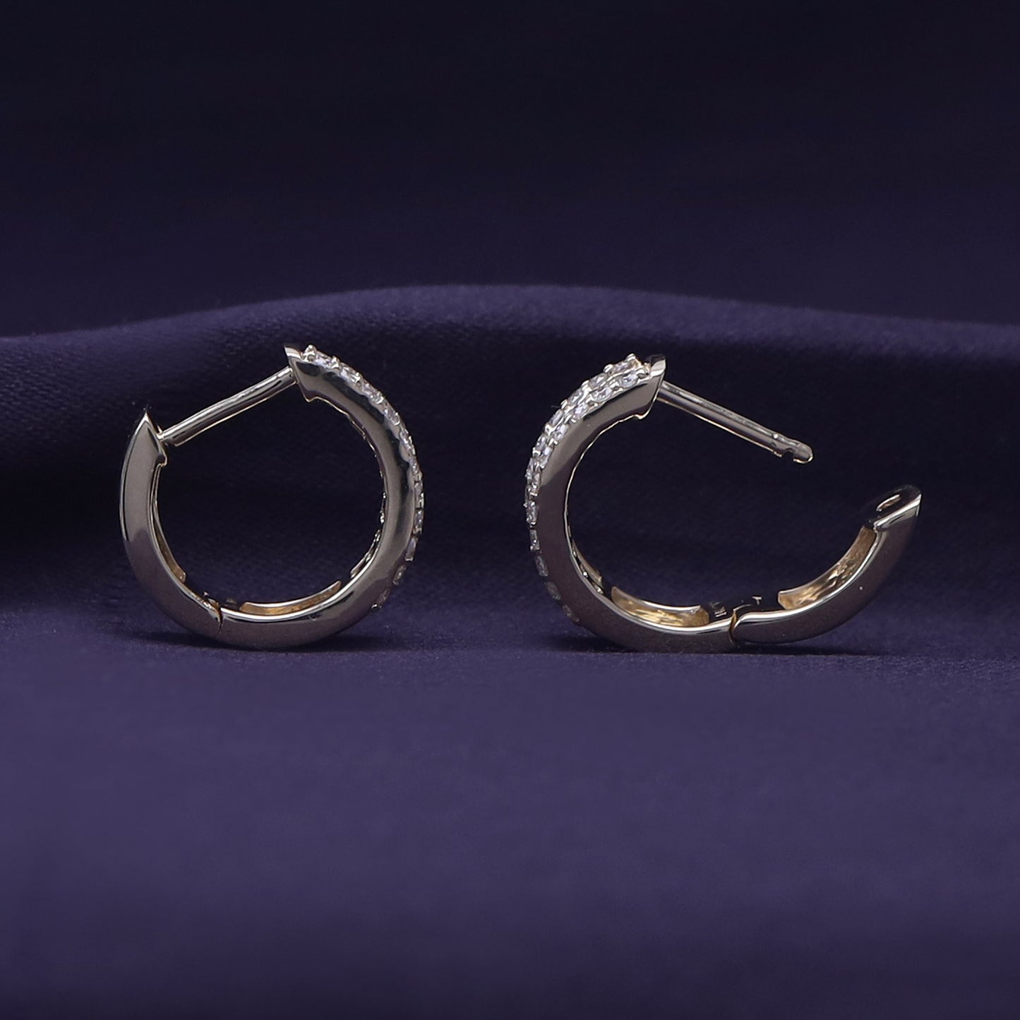 Baguette & Round Huggie Hoop Lab Grown Diamond Earrings - 2/3 CTW