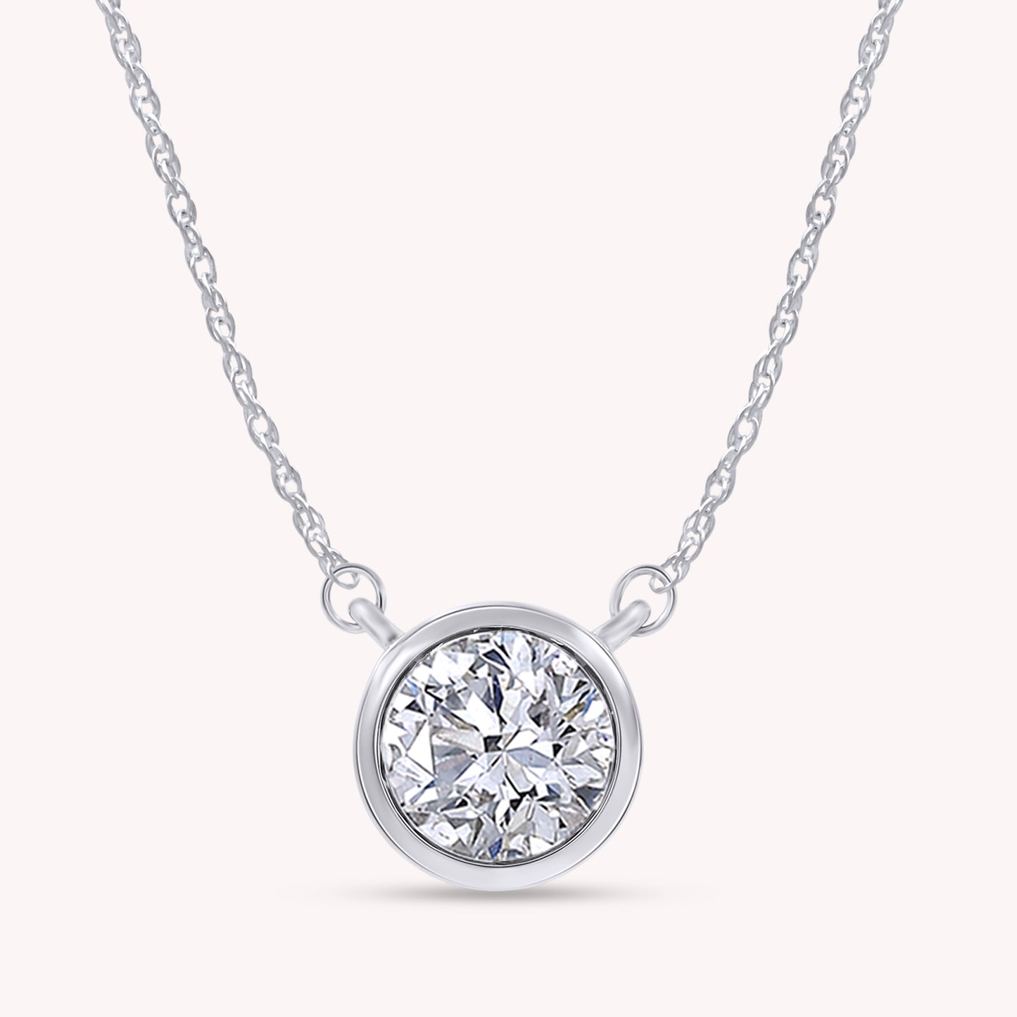 1.00 Carat Bezel Set Lab-Grown Diamond Pendant Necklace