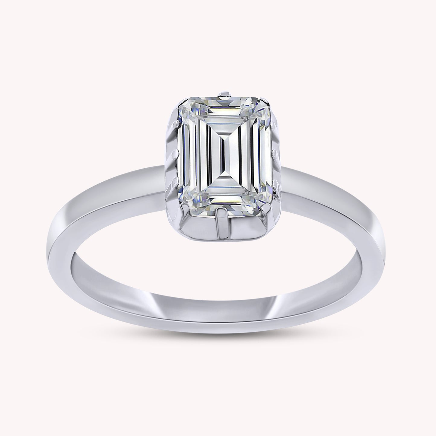 Solitaire Ring for Women, Multi Shape Lab Grown Two Tone Engagement Rings