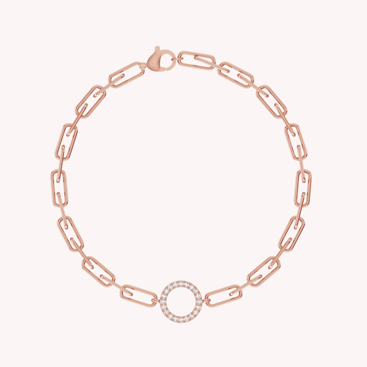 0.25 Carat Lab Grown Diamond Paperclip Chain Bracelet