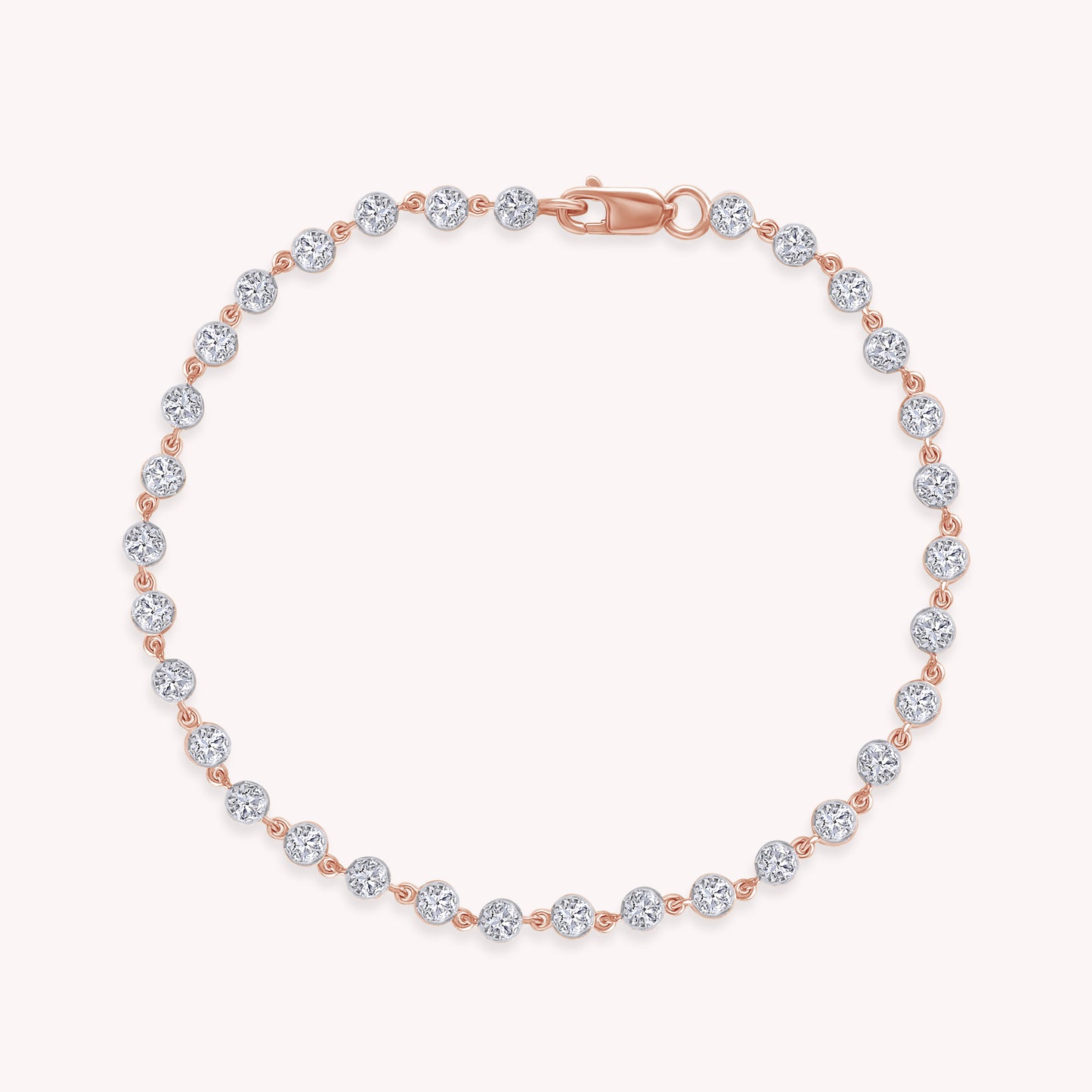 1.00 Carat Lab Grown Diamond Tennis Link Chain Bracelet 7"