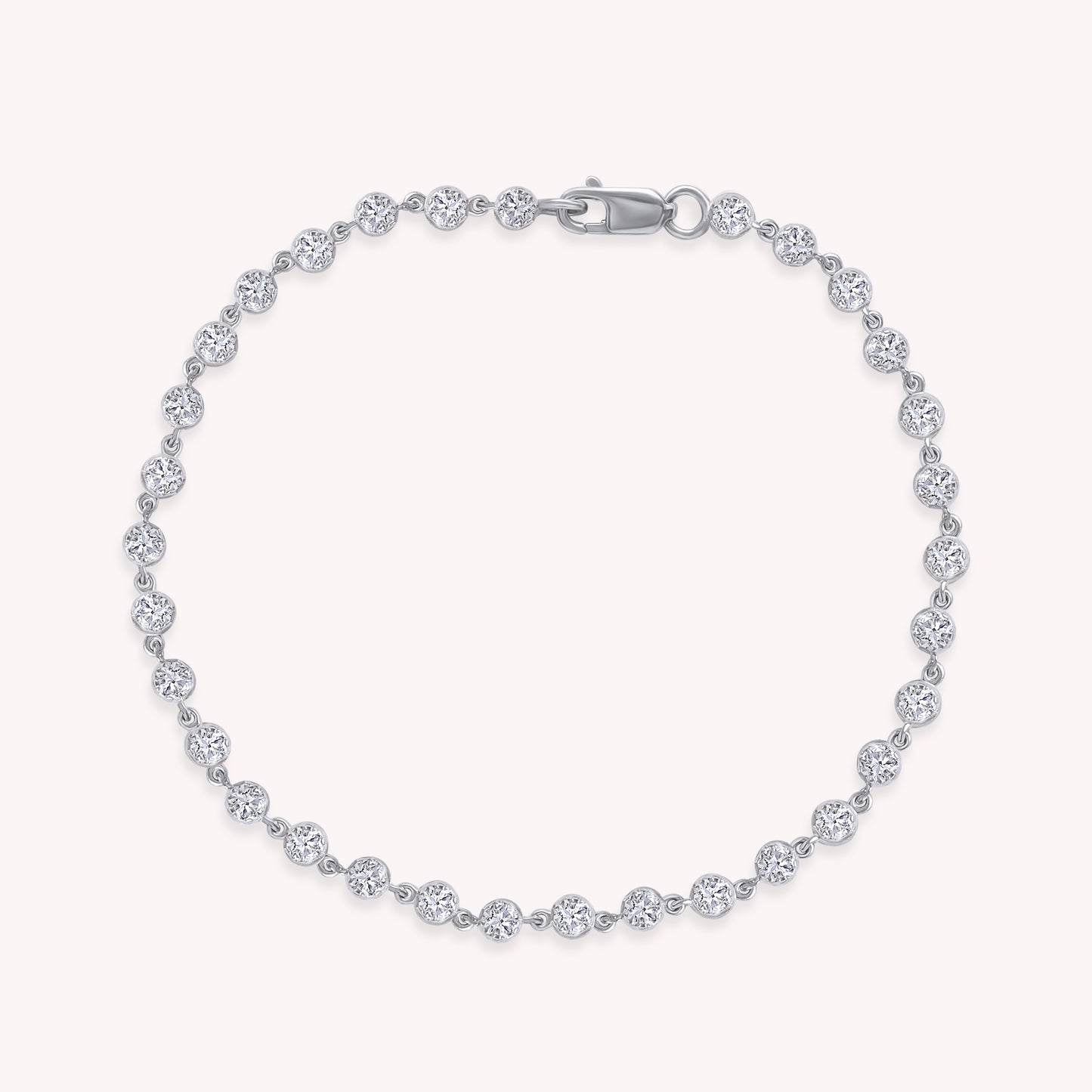 1.00 Carat Lab Grown Diamond Tennis Link Chain Bracelet 7"