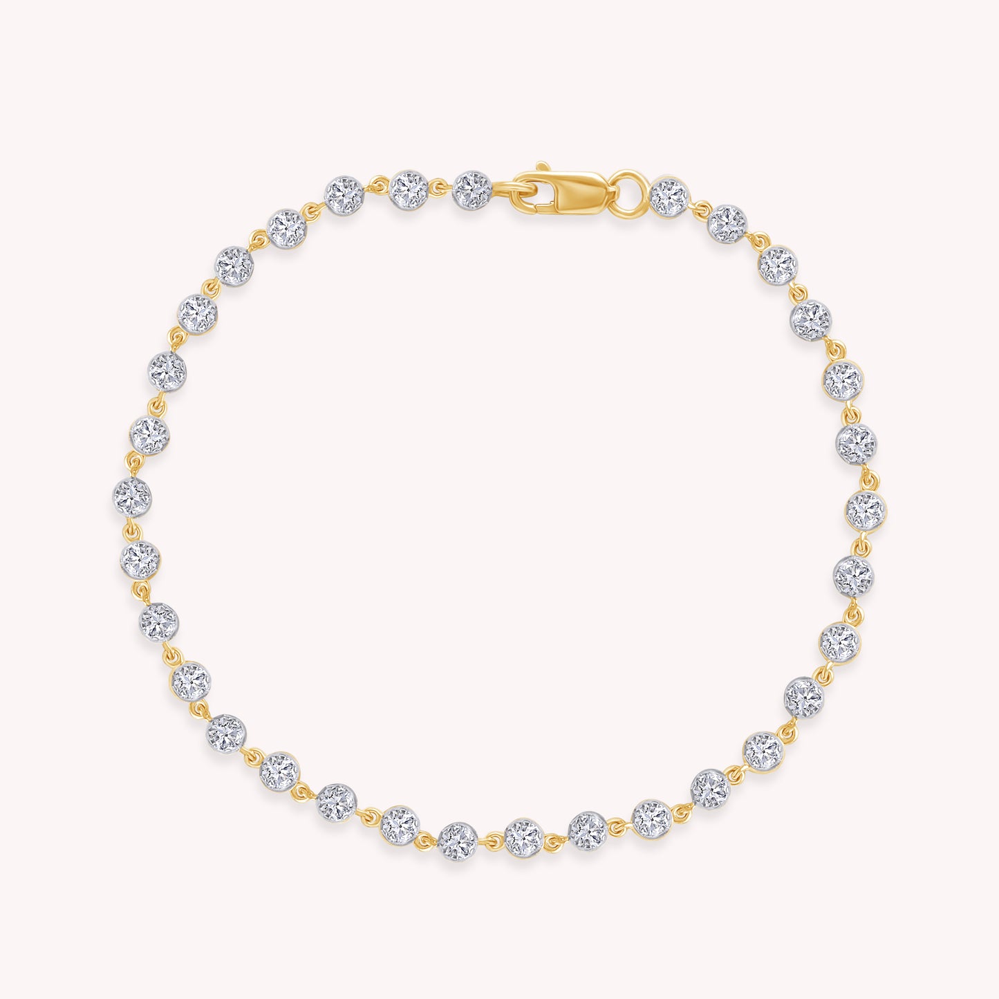 1.00 Carat Lab Grown Diamond Tennis Link Chain Bracelet 7"