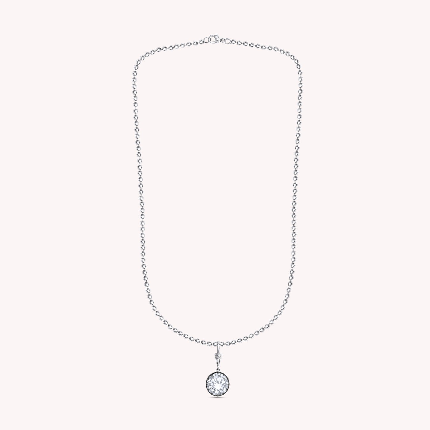 Round Shape Lab Grown Diamond Solitaire Pendant Necklace