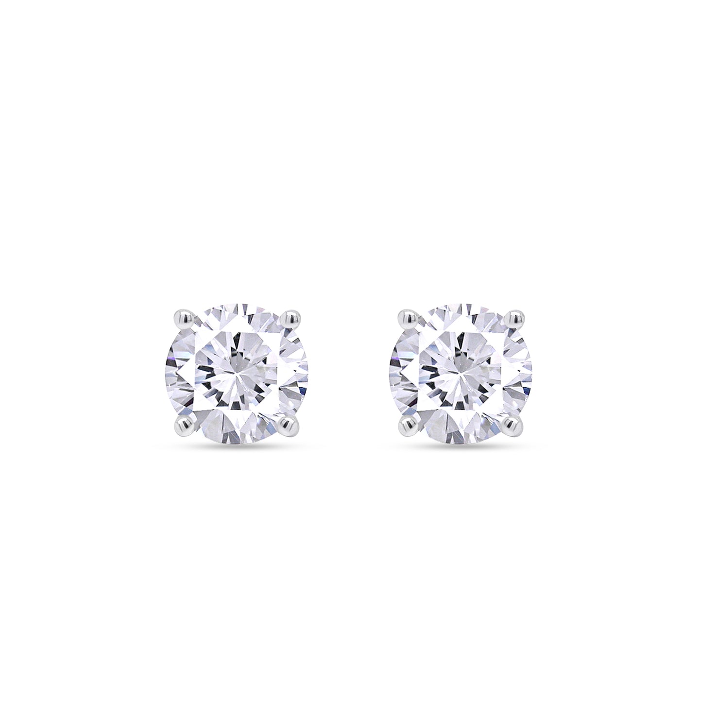 Round Cut Diamond Solitaire Stud Earrings for Women