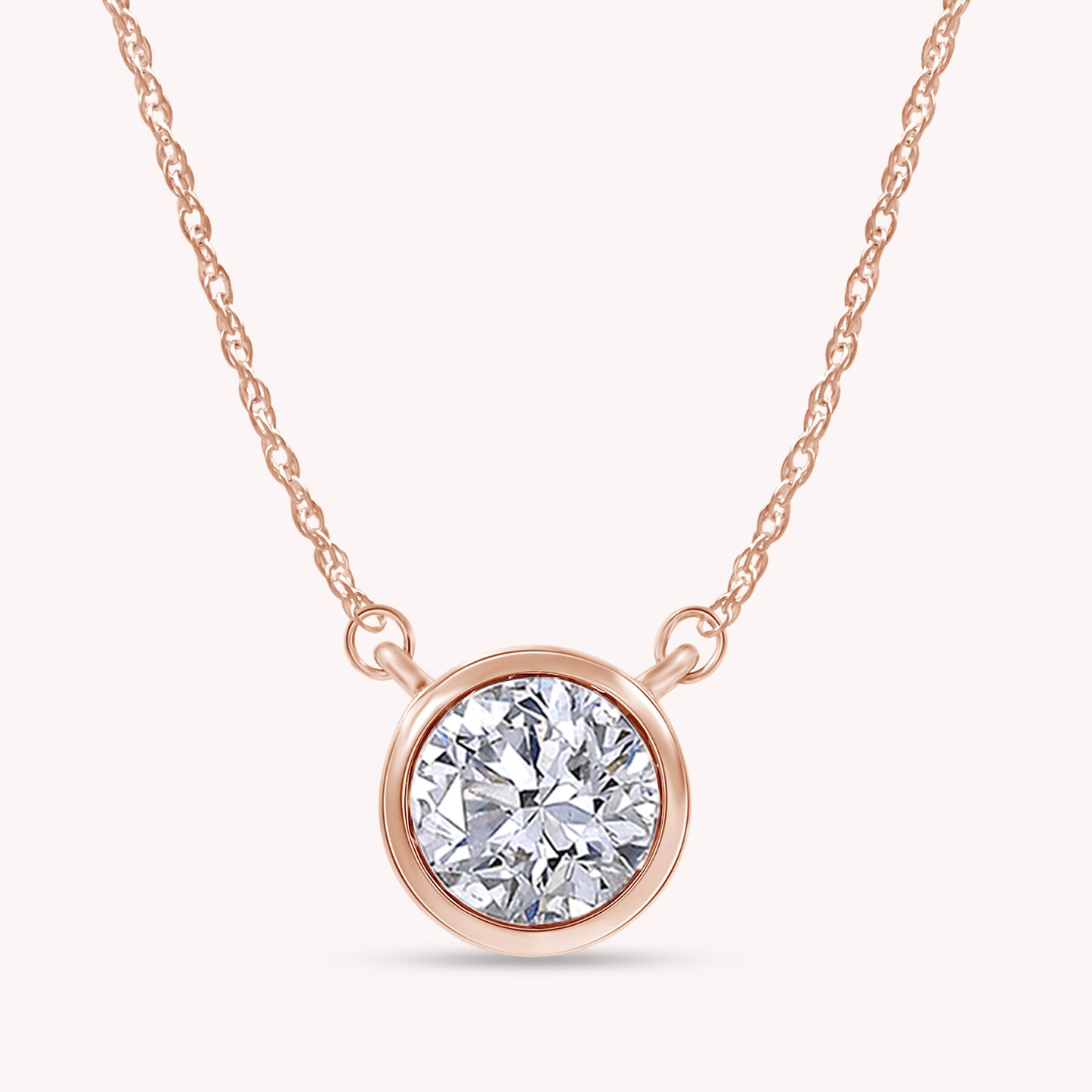 1.00 Carat Bezel Set Lab-Grown Diamond Pendant Necklace