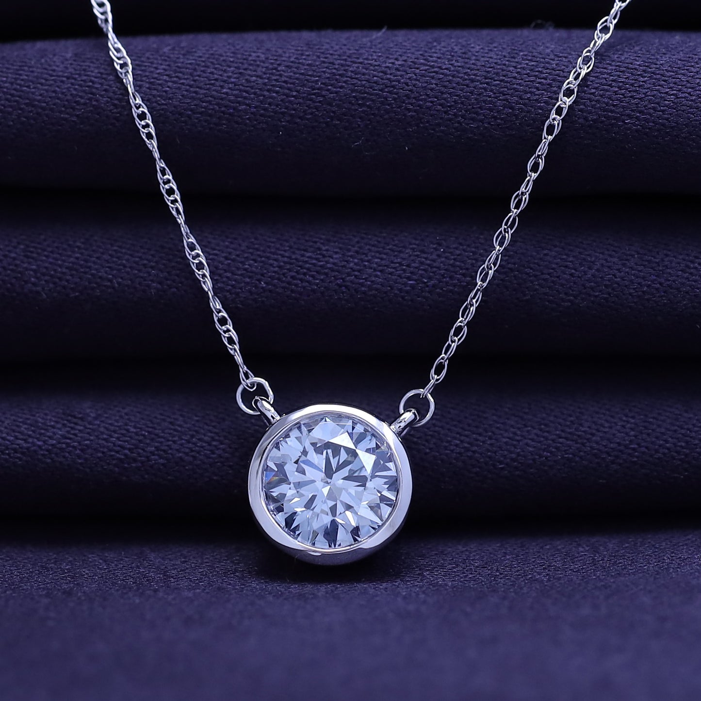 1.00 Carat Bezel Set Lab-Grown Diamond Pendant Necklace