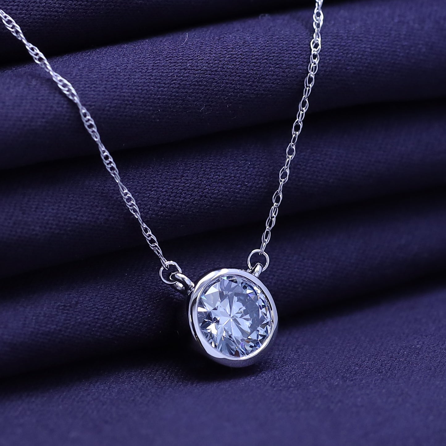 1.00 Carat Bezel Set Lab-Grown Diamond Pendant Necklace