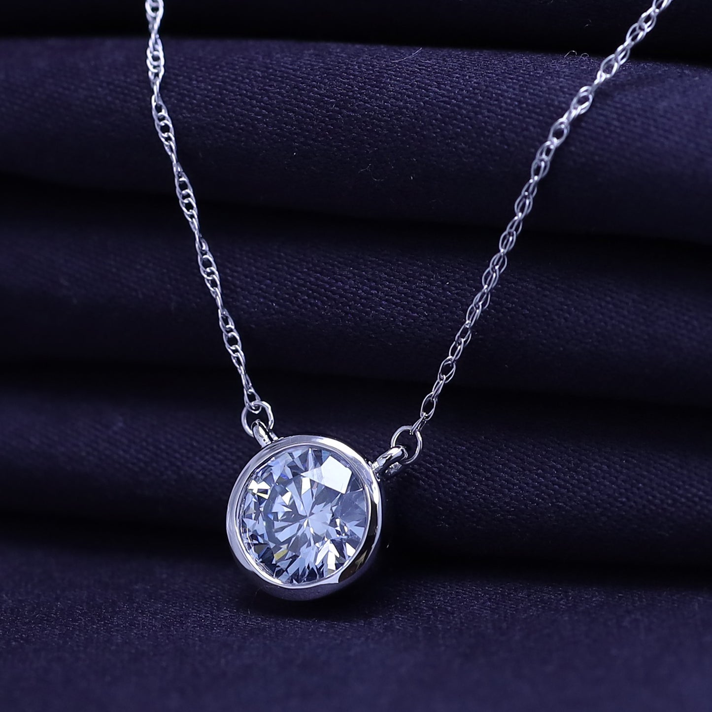 1.00 Carat Bezel Set Lab-Grown Diamond Pendant Necklace