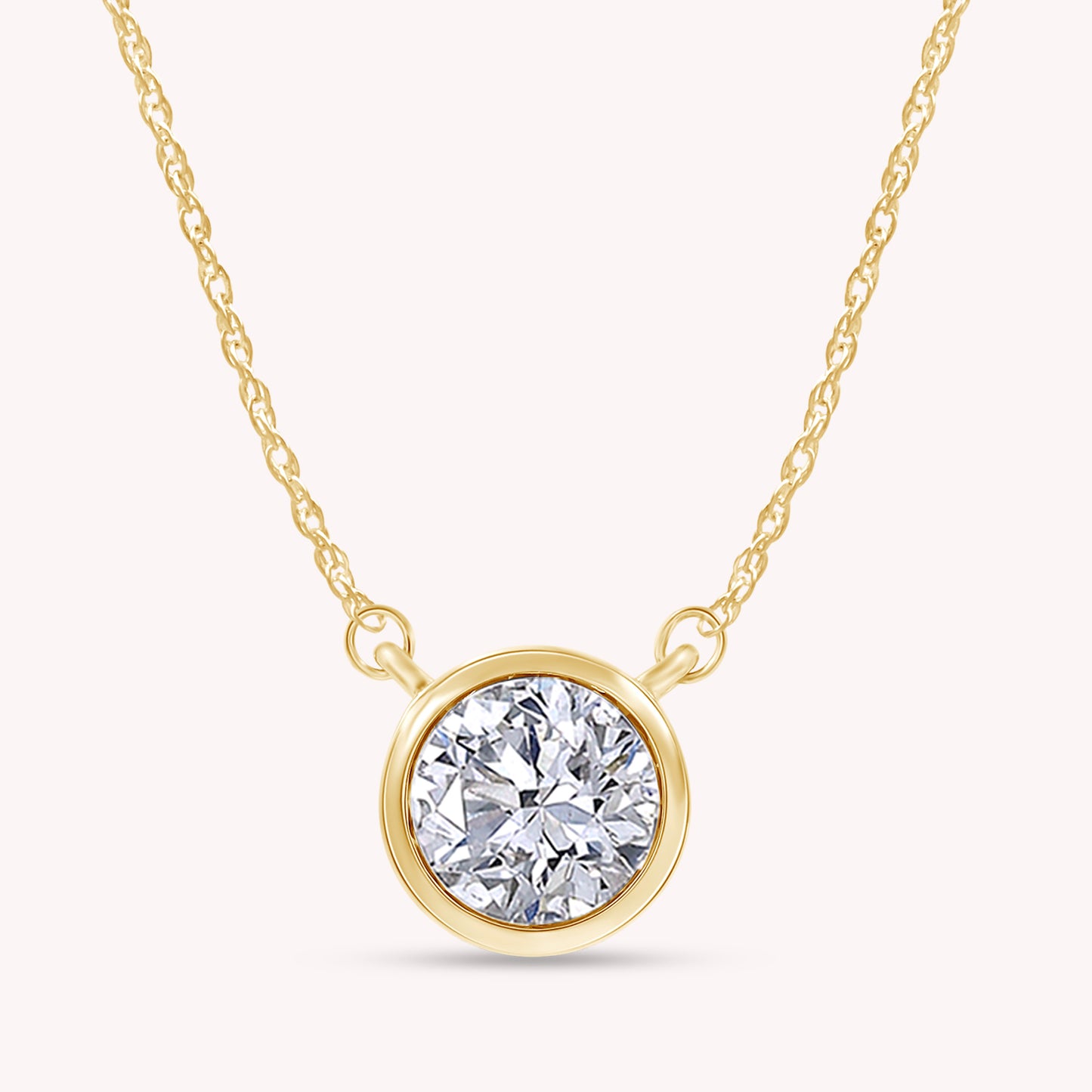1.00 Carat Bezel Set Lab-Grown Diamond Pendant Necklace