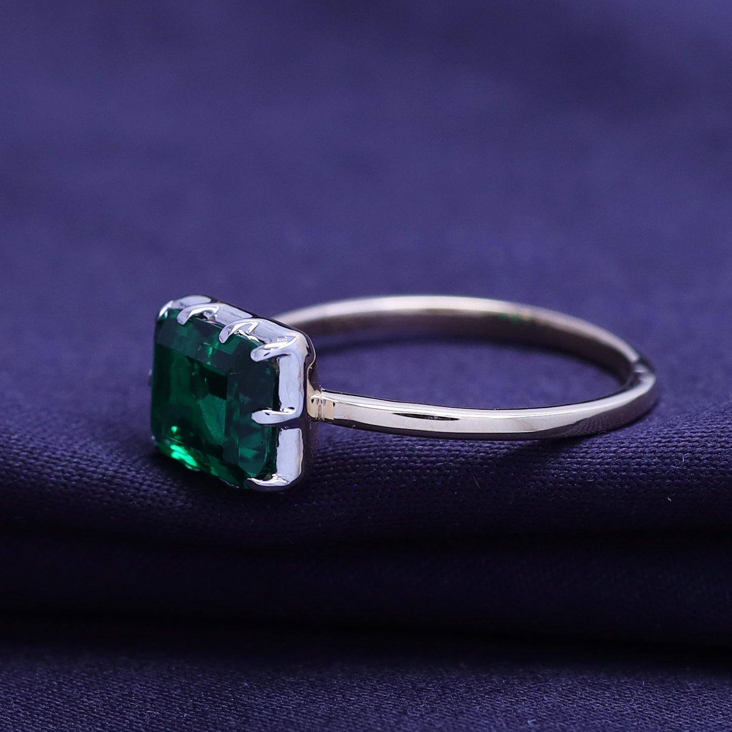 Solitaire Rings for Women, Multi Shape Lab grown Gemstone Two Tone Solitaire Ring