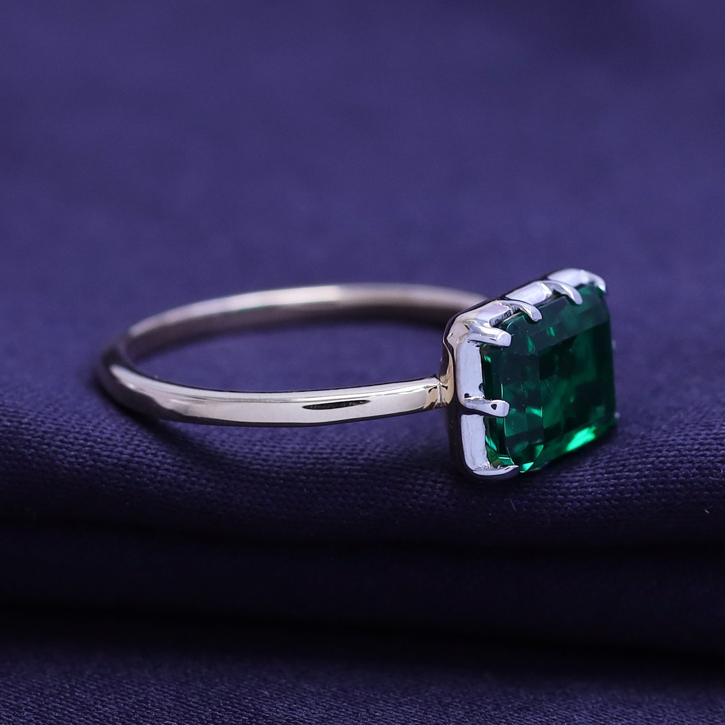 Solitaire Rings for Women, Multi Shape Lab grown Gemstone Two Tone Solitaire Ring