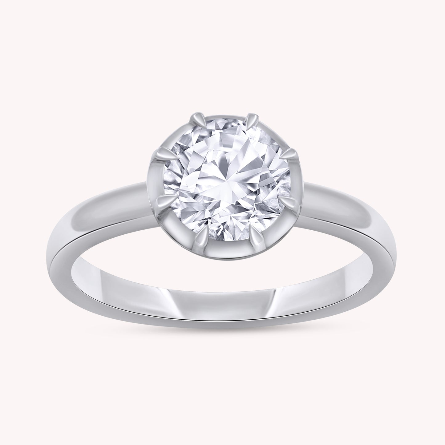 Solitaire Ring for Women, Multi Shape Lab Grown Two Tone Engagement Rings