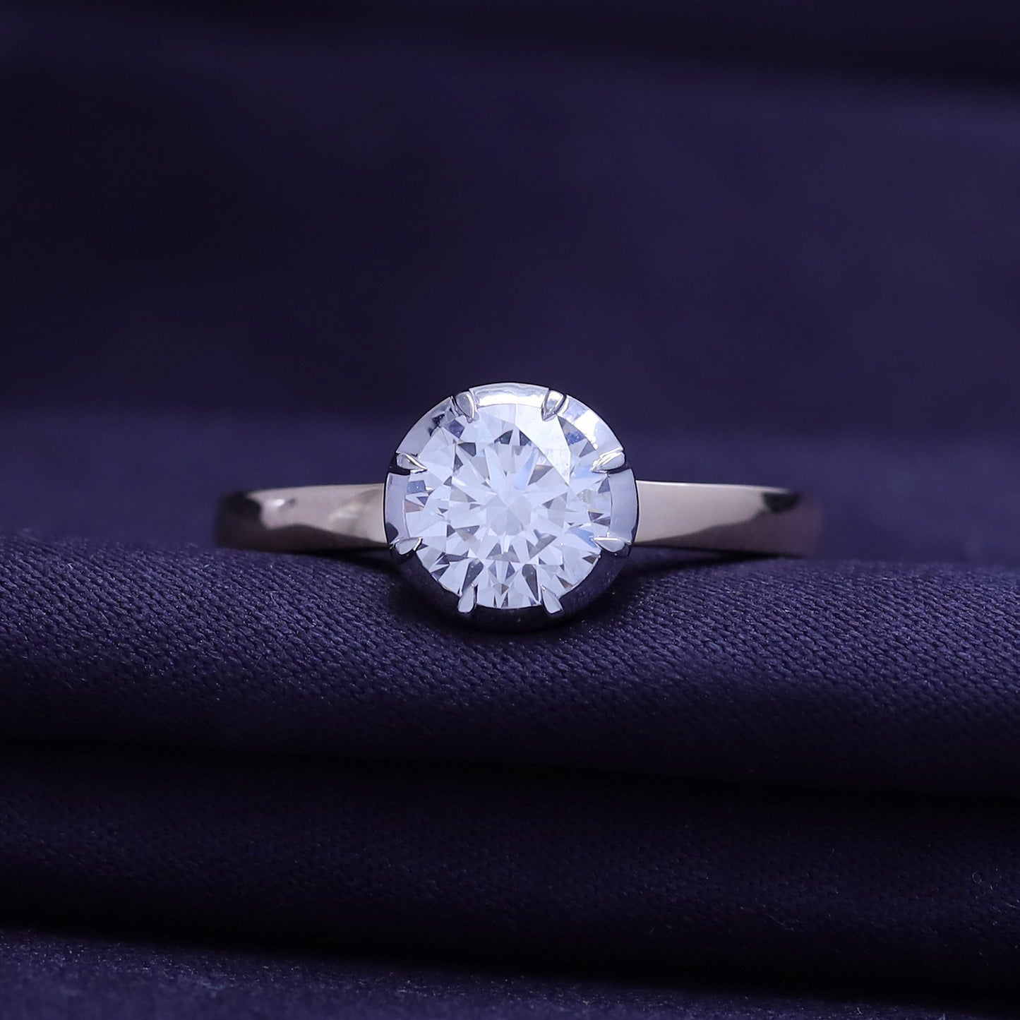 Solitaire Ring for Women, Multi Shape Lab Grown Two Tone Engagement Rings