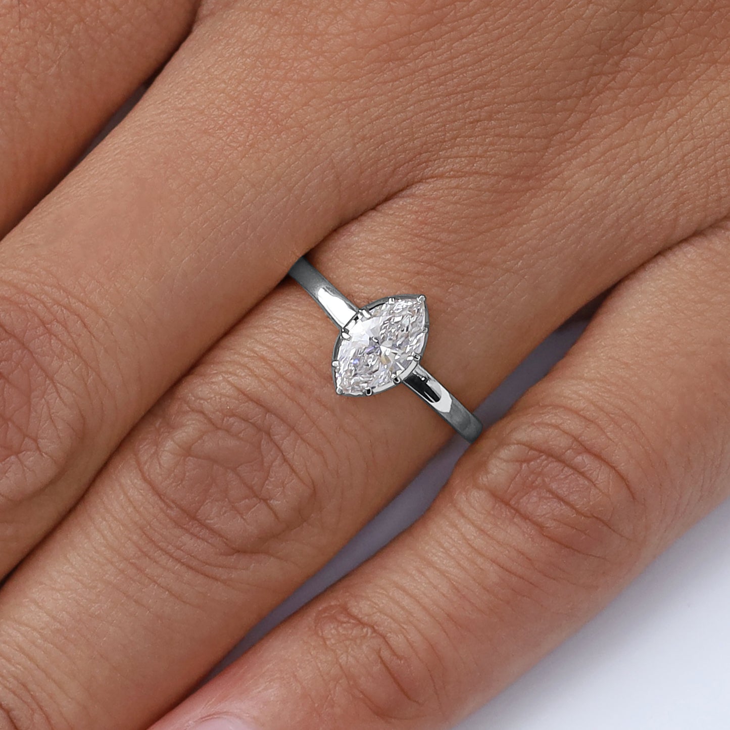 Solitaire Ring for Women, Multi Shape Lab Grown Two Tone Engagement Rings