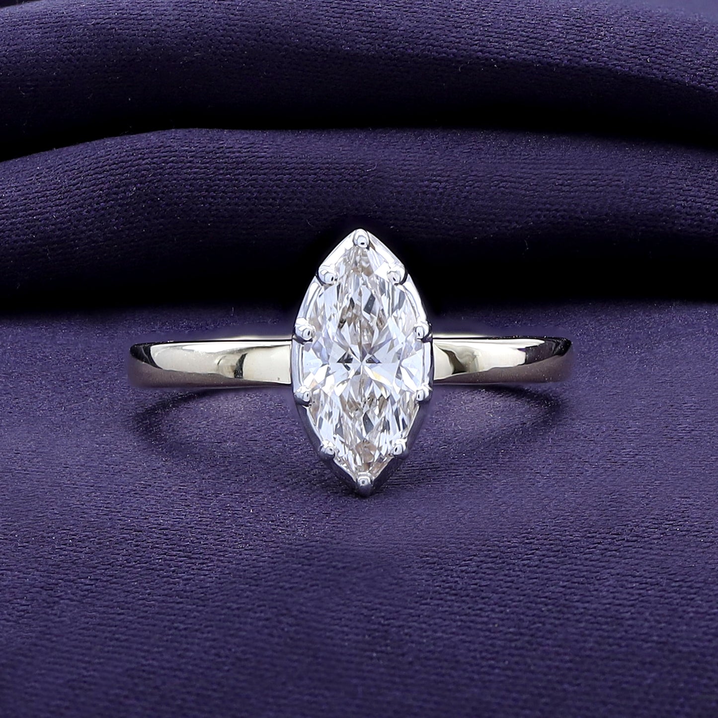 Solitaire Ring for Women, Multi Shape Lab Grown Two Tone Engagement Rings