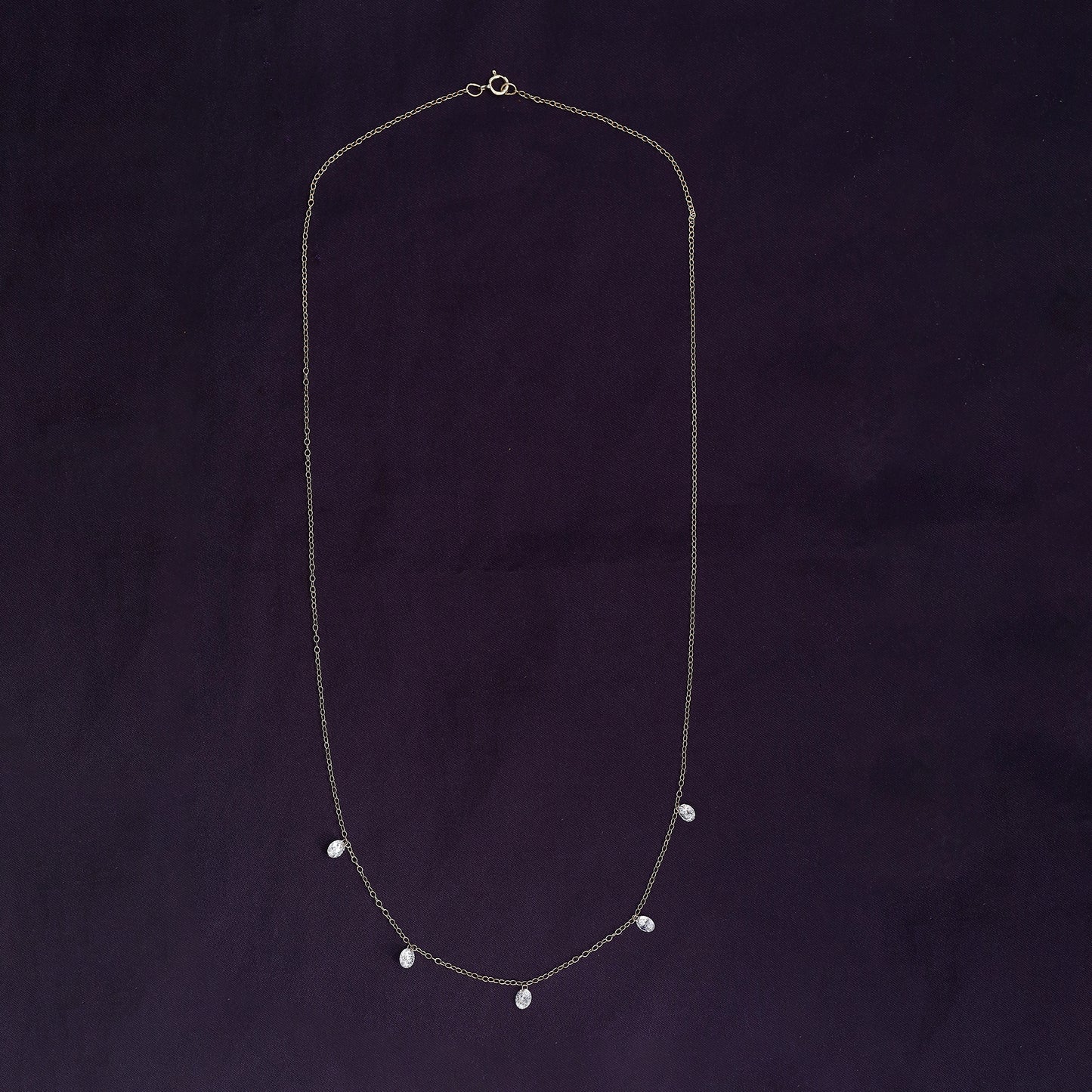 Floating Diamond Five Stone Lab Grown Diamond Station Necklace - 1.25 CTW
