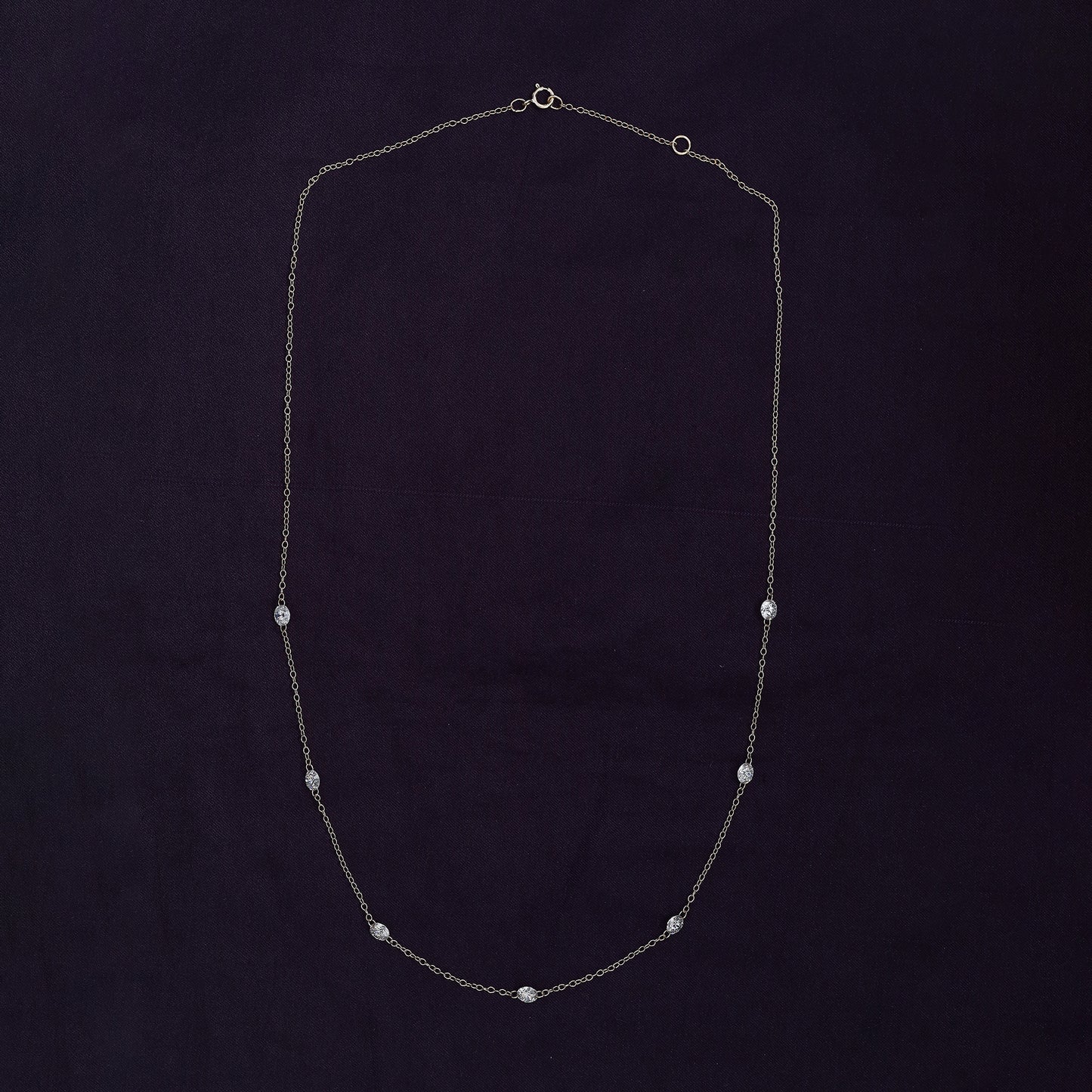 Floating Diamond Seven Stone Lab Grown Diamond Station Necklace - 1/2 CTW