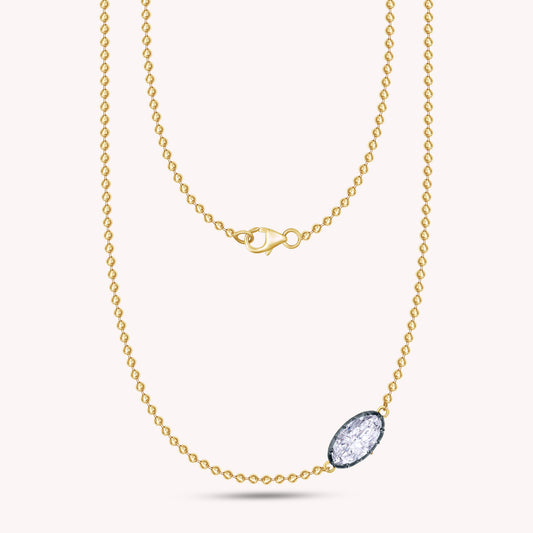 Oval Shape Lab Grown Diamond Solitaire Pendant Necklace