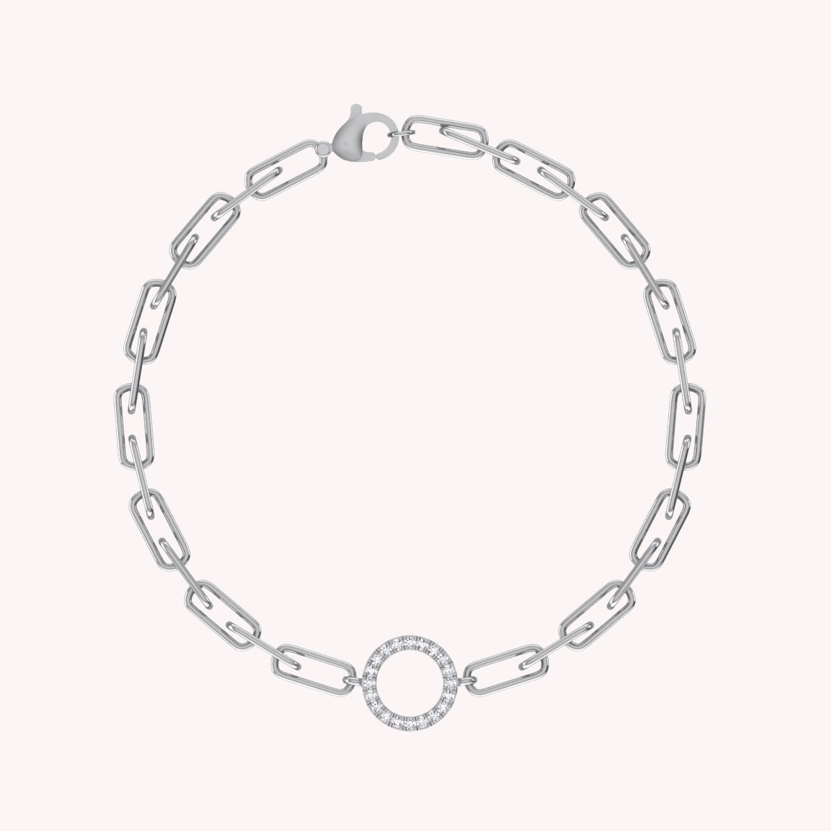 0.25 Carat Lab Grown Diamond Paperclip Chain Bracelet