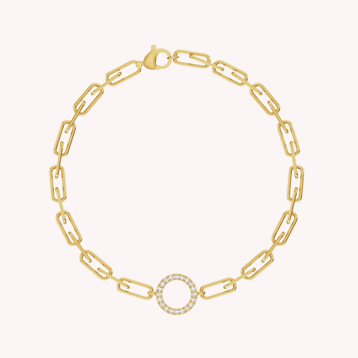 0.25 Carat Lab Grown Diamond Paperclip Chain Bracelet