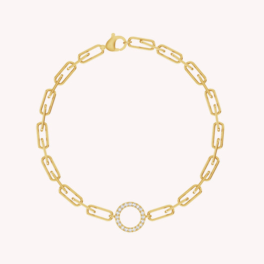 0.25 Carat Lab Grown Diamond Paperclip Chain Bracelet