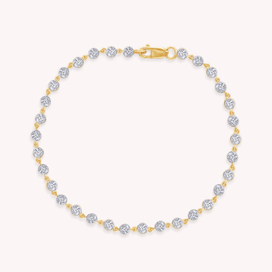 1.00 Carat Lab Grown Diamond Tennis Link Chain Bracelet 7"