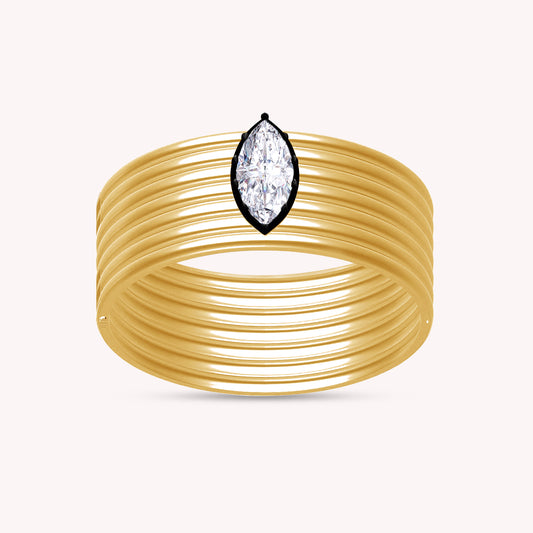 Marquise Shape Lab Grown Diamond Two Tone Georgian Victorian Style Tennis Link Chain Bracelet - 10.35 CTTW