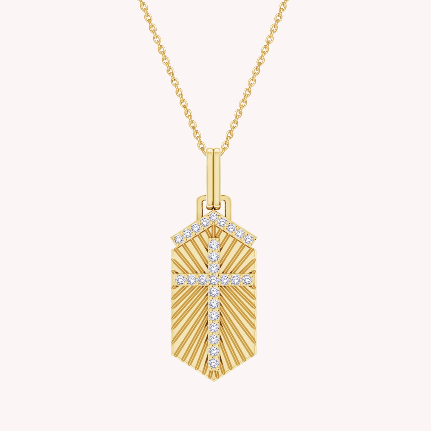 Cross Scapular Shield Medallion Pendant Necklace