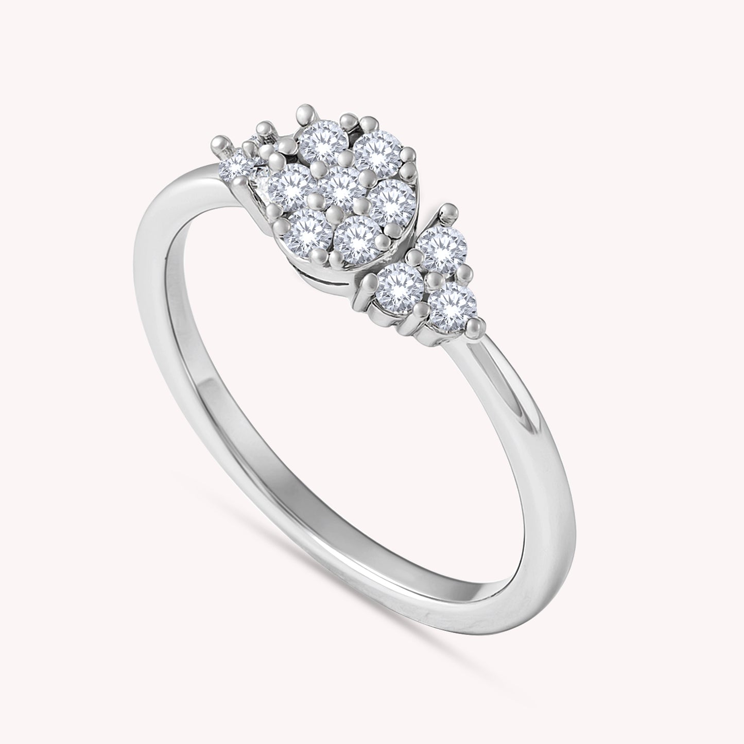 0.33 Carat Lab Grown Diamond Sparklng Floral Cluster Ring