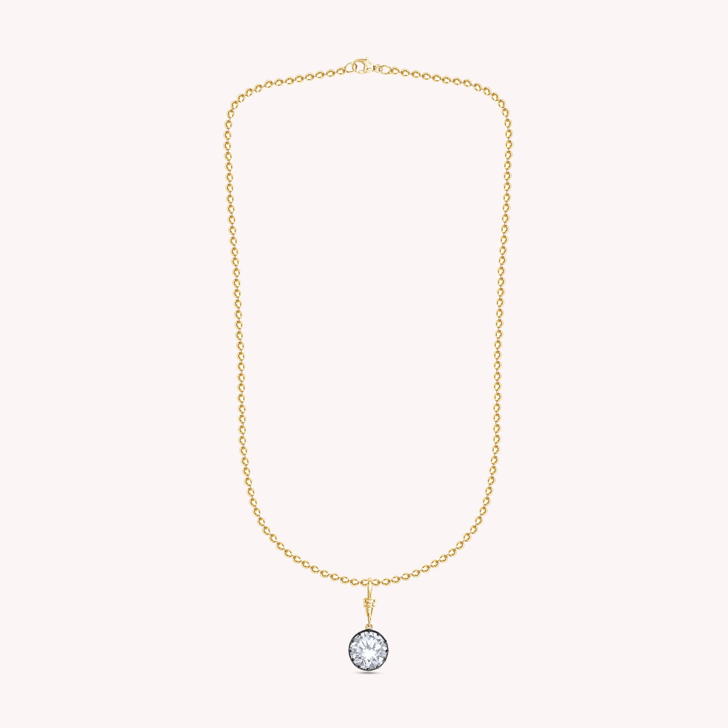Round Shape Lab Grown Diamond Solitaire Pendant Necklace