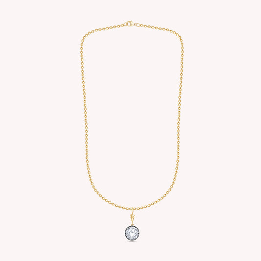 Round Shape Lab Grown Diamond Solitaire Pendant Necklace