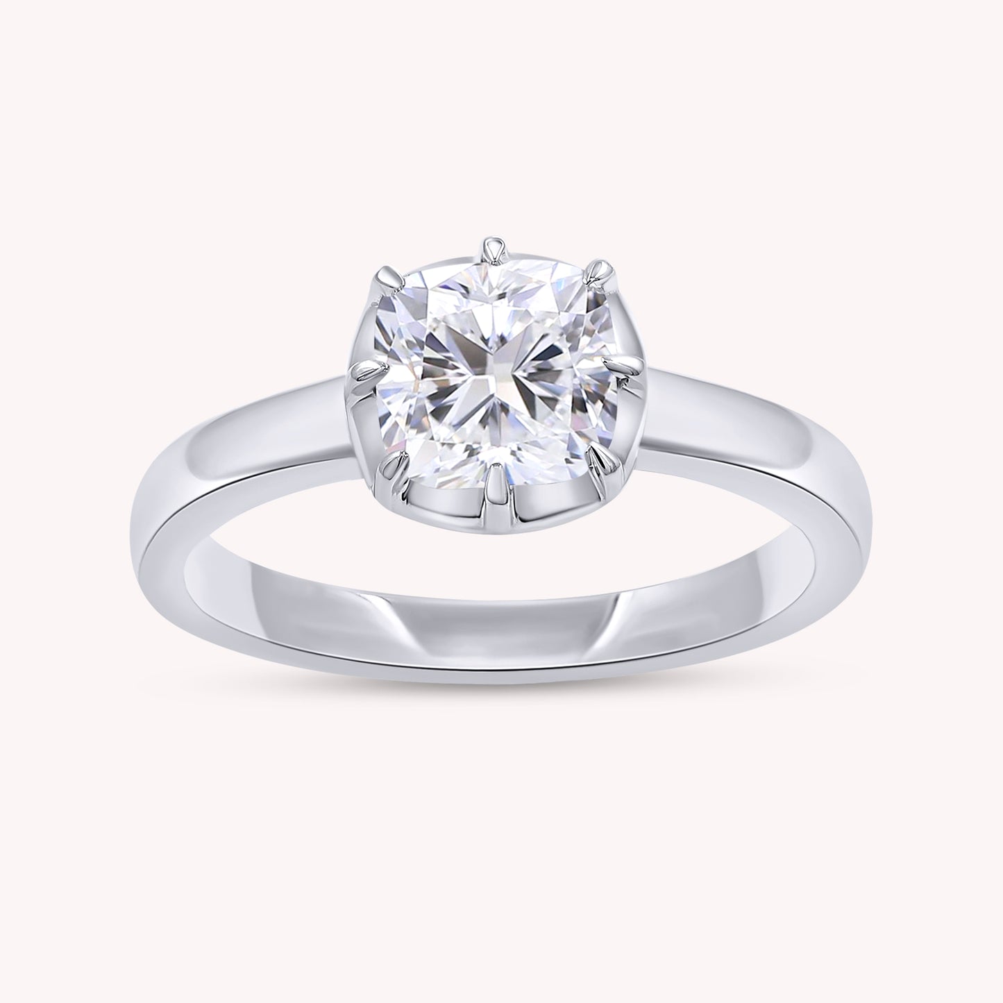 Solitaire Ring for Women, Multi Shape Lab Grown Two Tone Engagement Rings